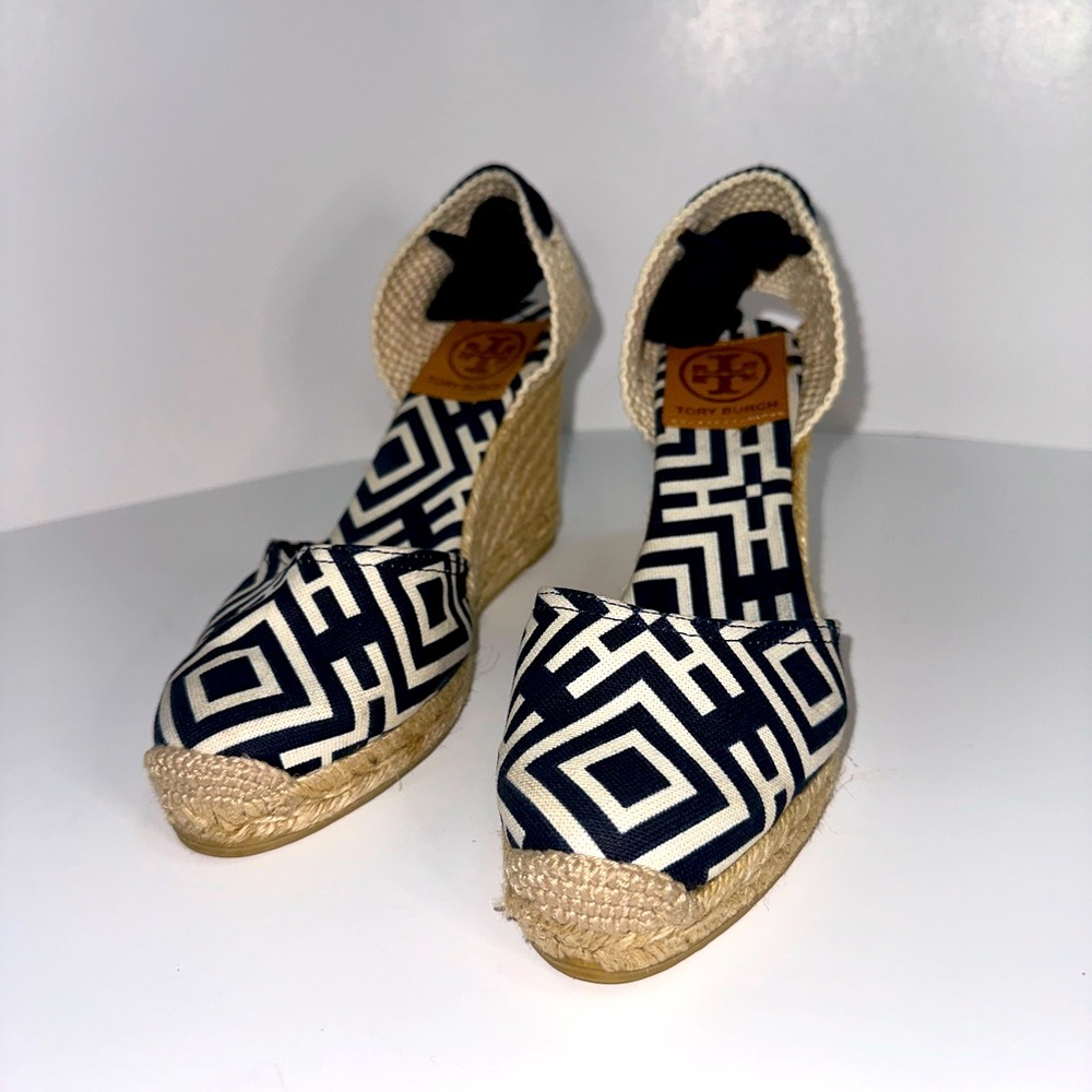 Tory Burch Black and White Wedges - Picture 3 of 11